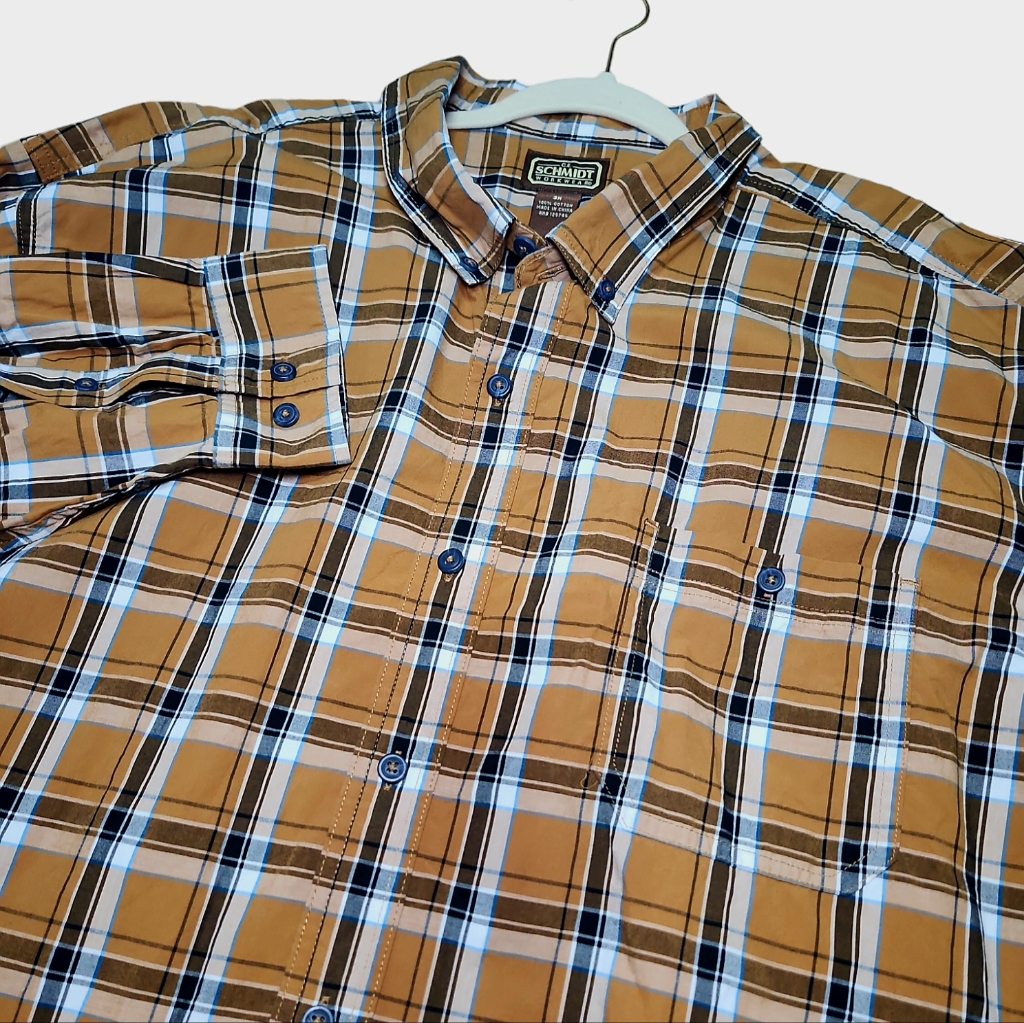 C.E.Schmidt Men's Long Sleeve Button-Down Plaid Shirt Size 3x